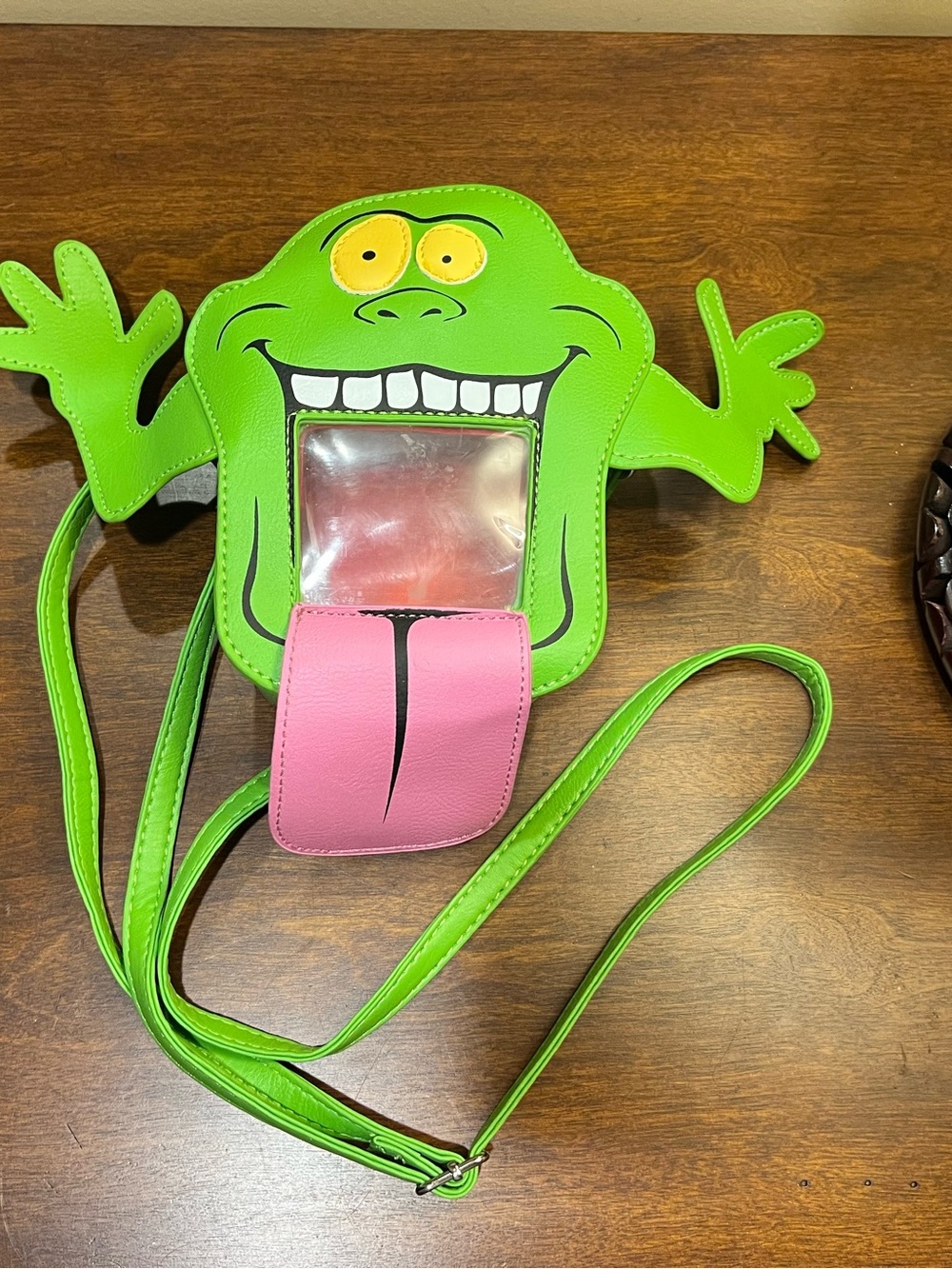 Ghostbusters Slimer Crossbody Bag with Pink Tongue